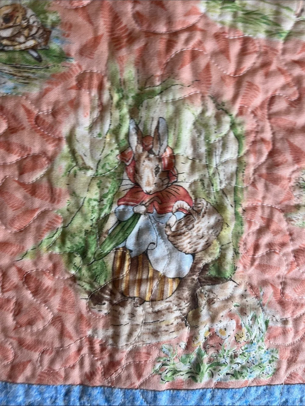 Beatrix Potter Peter Rabbit Handmade Quilt  32”x 32”